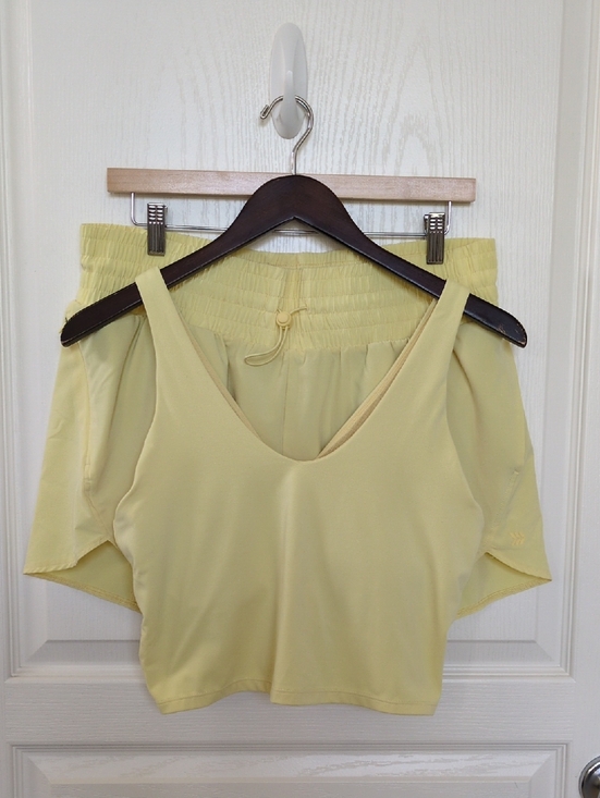 all in motion Pants - all in motion Butter Yellow Cropped Top and Shorts Set